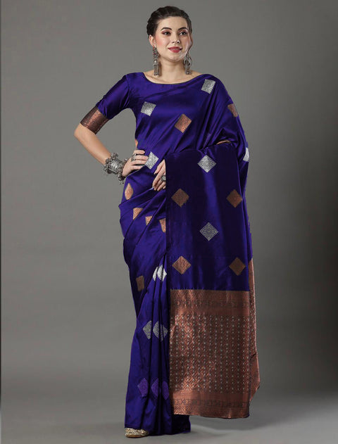 VastraLakshmi Incredible Royal Blue Soft Silk Saree With Devastating Blouse Piece