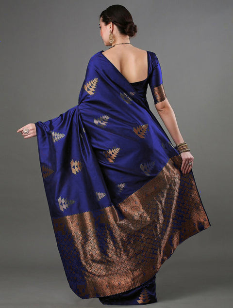 VastraLakshmi Tempting Blue Soft Silk Saree With Fragrant Blouse Piece