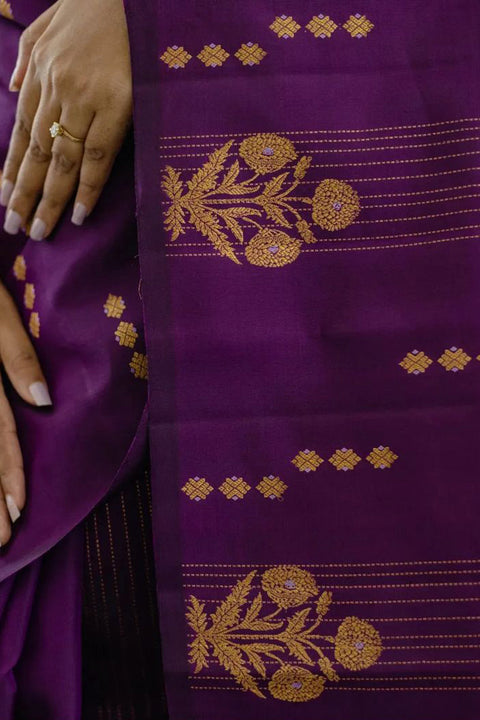 VastraLakshmi Redolent Purple Soft Silk Saree With Fragrant Blouse Piece