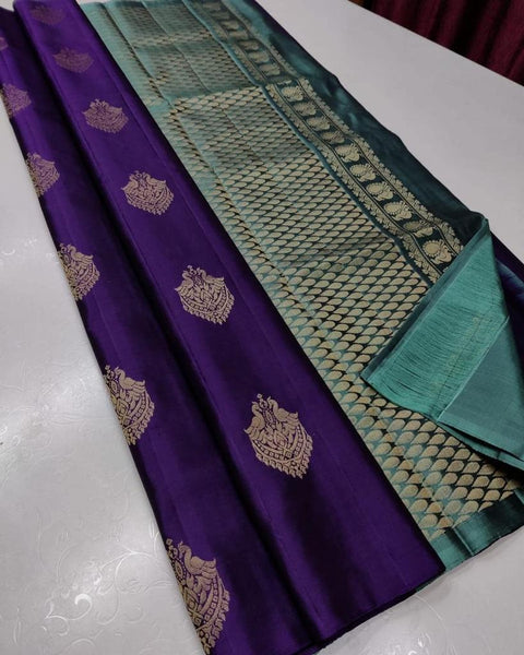 VastraLakshmi Unequalled Purple Soft Silk Saree With Tremendous Blouse Piece