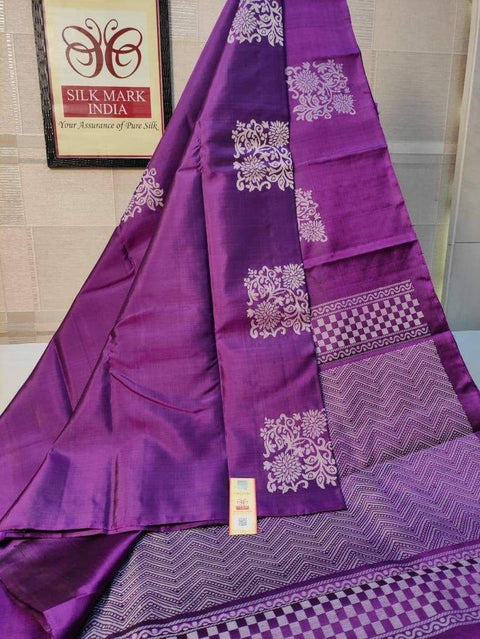 VastraLakshmi Designer Purple Soft Silk Saree With Captivating Blouse Piece