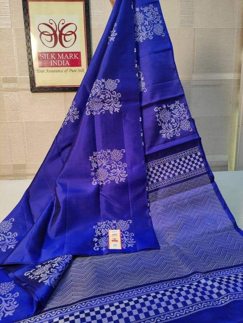 VastraLakshmi Adoring Royal Blue Soft Silk Saree With Efflorescence Blouse Piece