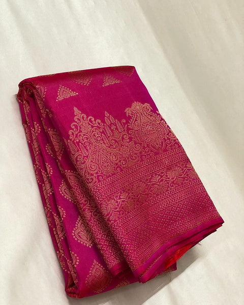 VastraLakshmi Marvellous Dark Pink Soft Silk Saree With Intricate Blouse Piece