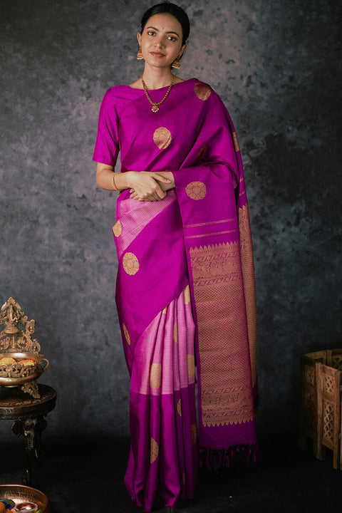 VastraLakshmi Designer Magenta Soft Silk Saree With Sensational Blouse Piece