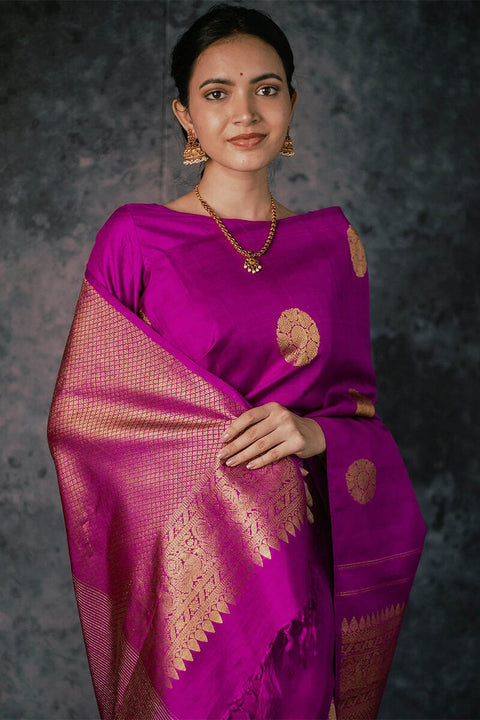 VastraLakshmi Designer Magenta Soft Silk Saree With Sensational Blouse Piece