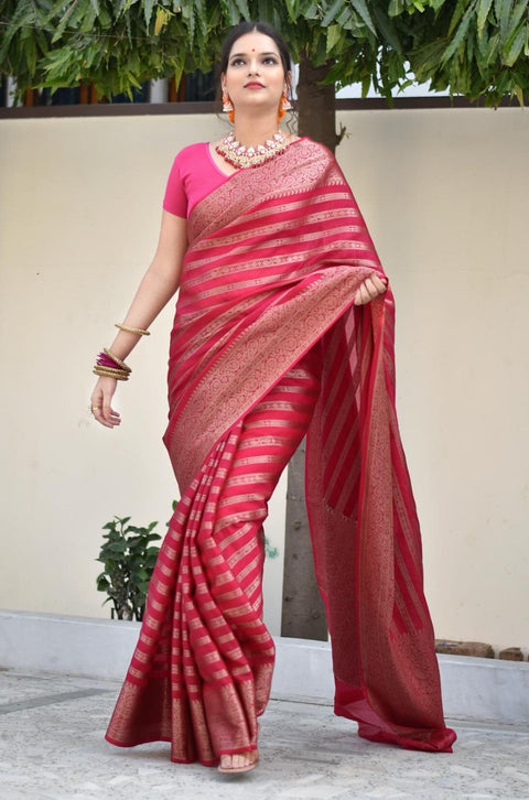 VastraLakshmi Impressive Dark Pink Soft Silk Saree With Mesmeric Blouse Piece