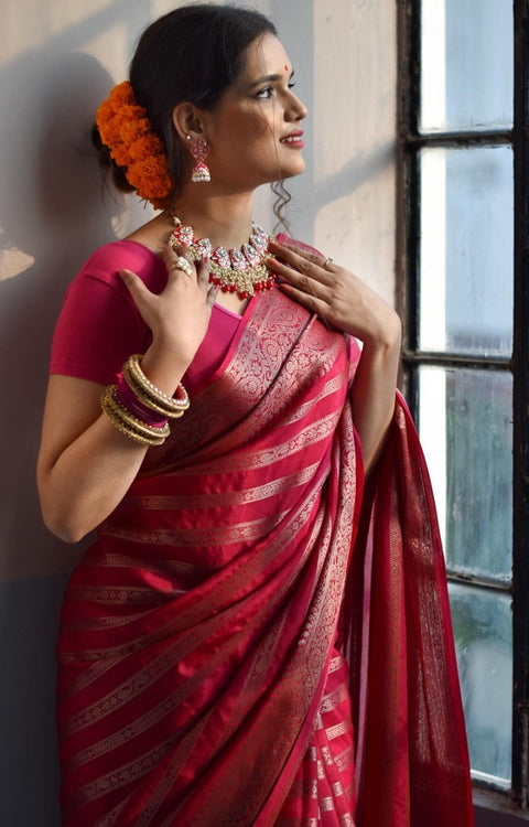 VastraLakshmi Impressive Dark Pink Soft Silk Saree With Mesmeric Blouse Piece