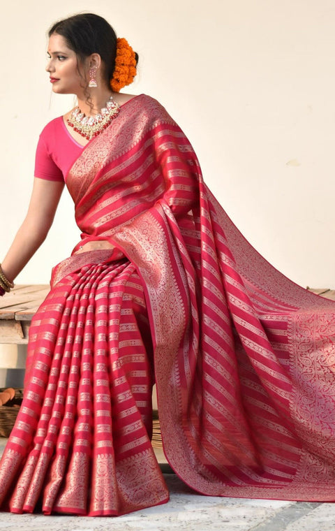 VastraLakshmi Impressive Dark Pink Soft Silk Saree With Mesmeric Blouse Piece