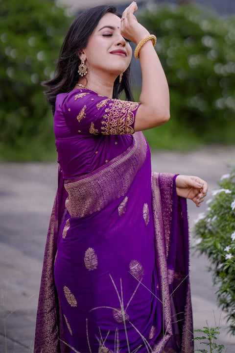 VastraLakshmi Amazing Purple Soft Silk Saree With Surpassing Blouse Piece