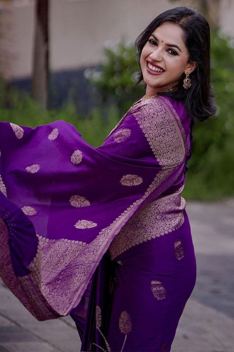 VastraLakshmi Amazing Purple Soft Silk Saree With Surpassing Blouse Piece