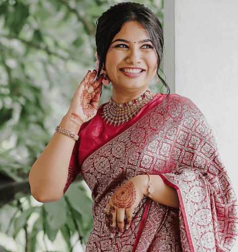 VastraLakshmi Seraglio Dark Pink Soft Silk Saree With Murmurous Blouse Piece