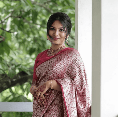 VastraLakshmi Seraglio Dark Pink Soft Silk Saree With Murmurous Blouse Piece