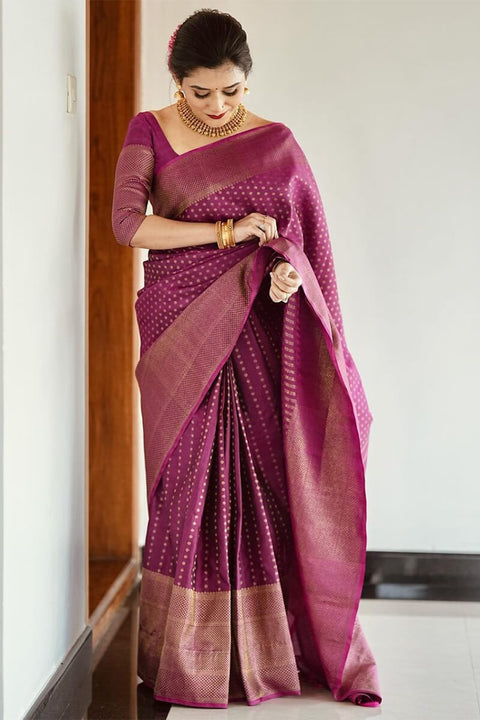 VastraLakshmi Improbable Purple Soft Silk Saree With Ravishing Blouse Piece