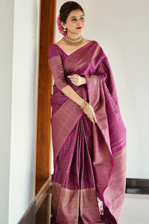 VastraLakshmi Improbable Purple Soft Silk Saree With Ravishing Blouse Piece