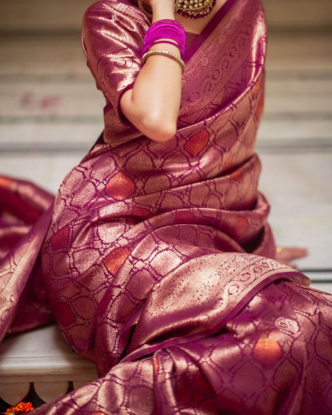 VastraLakshmi Pretty Purple Soft Silk Saree With Energetic  Blouse Piece