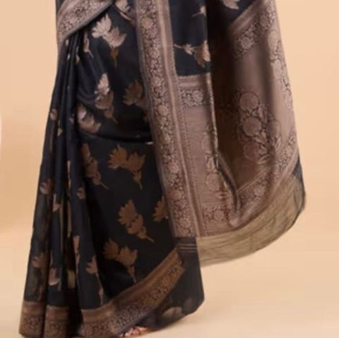 VastraLakshmi Wonderful Black Soft Silk Saree With Smart Blouse Piece