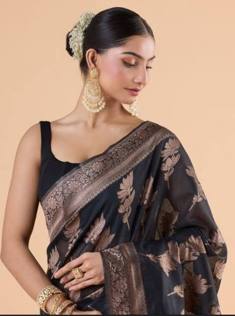 VastraLakshmi Wonderful Black Soft Silk Saree With Smart Blouse Piece