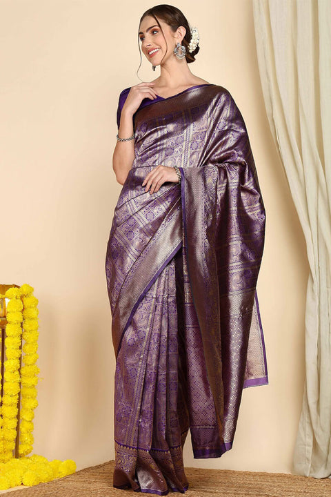 VastraLakshmi Flattering Royal Blue Soft Silk Saree With Impressive Blouse Piece