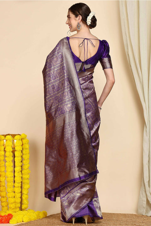 VastraLakshmi Flattering Royal Blue Soft Silk Saree With Impressive Blouse Piece