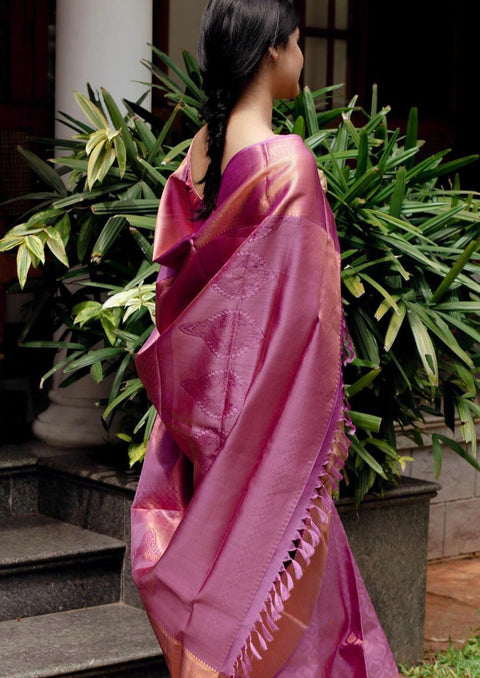 VastraLakshmi Susurrous Pink Soft Silk Saree With Panoply Blouse Piece