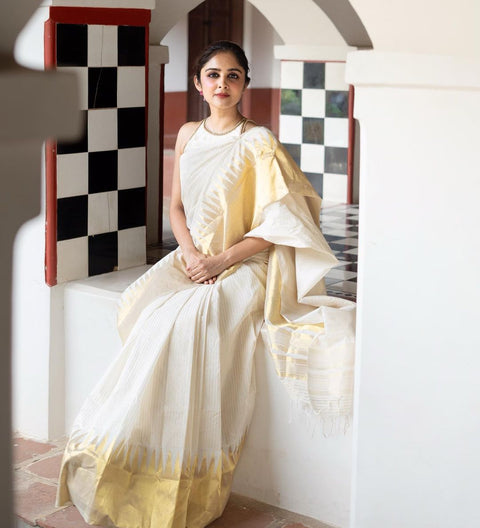 VastraLakshmi Wonderful Off White Soft Silk Saree With Amazing Blouse Piece