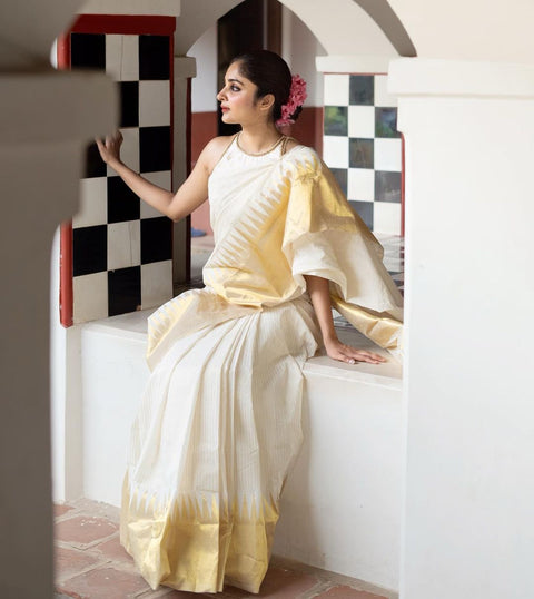 VastraLakshmi Wonderful Off White Soft Silk Saree With Amazing Blouse Piece