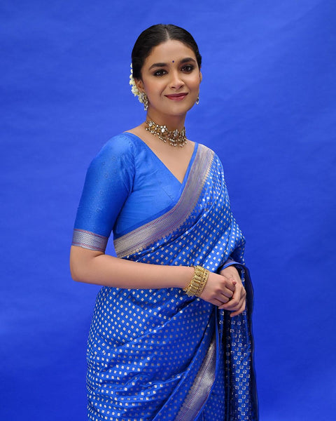 VastraLakshmi Phenomenal Royal Blue Soft Silk Saree With Lovely Blouse Piece