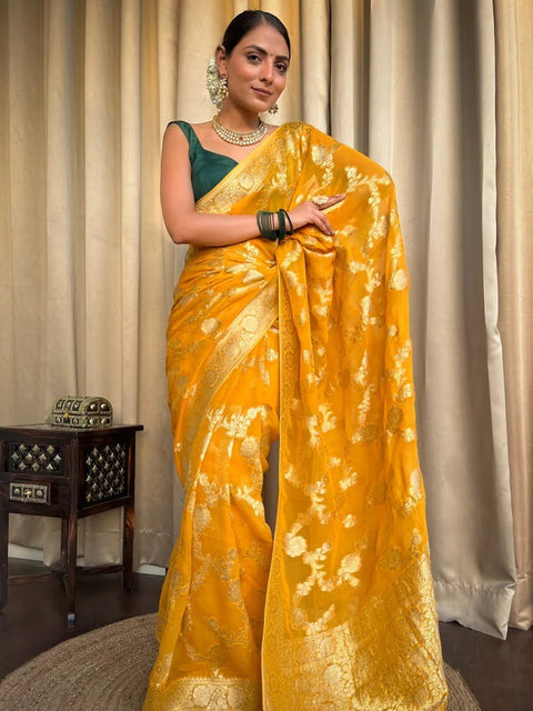 VastraLakshmi Desirable Yellow Soft Silk Saree With Super classy Blouse Piece