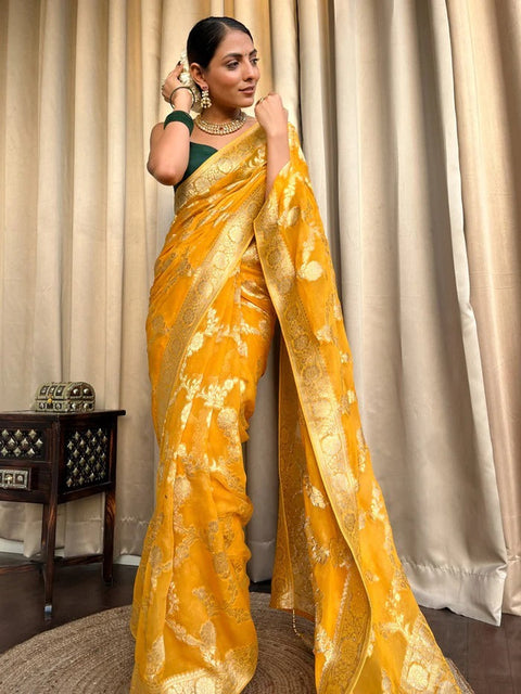 VastraLakshmi Desirable Yellow Soft Silk Saree With Super classy Blouse Piece