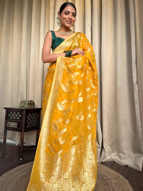 VastraLakshmi Desirable Yellow Soft Silk Saree With Super classy Blouse Piece