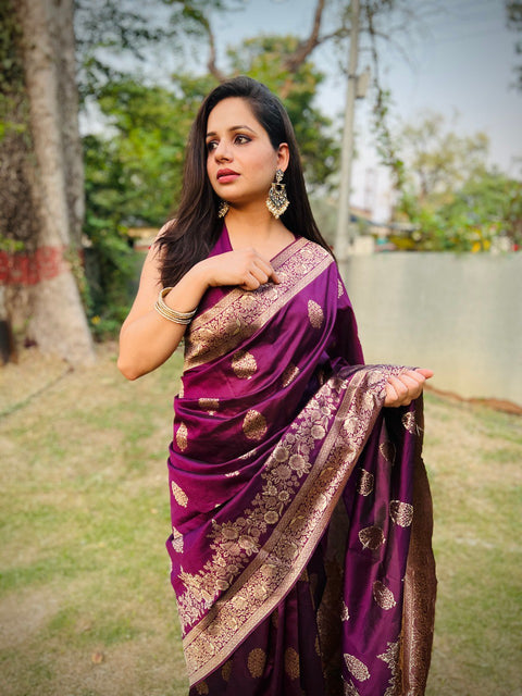 VastraLakshmi Lissome Wine Soft Silk Saree With Desultory Blouse Piece