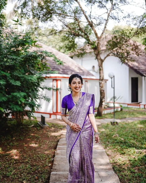 VastraLakshmi Dalliance Royal Blue Soft Silk Saree With Ephemeral Blouse Piece