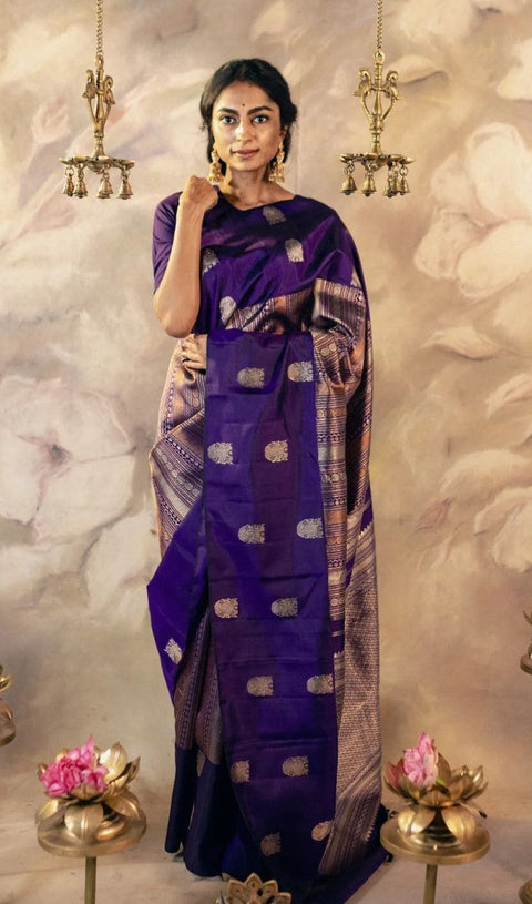 VastraLakshmi Phenomenal Purple Soft Silk Saree With Engrossing Blouse Piece