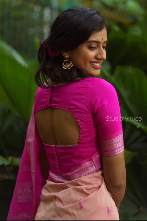 VastraLakshmi Snazzy Pink Soft Silk Saree With Transcendent Blouse Piece