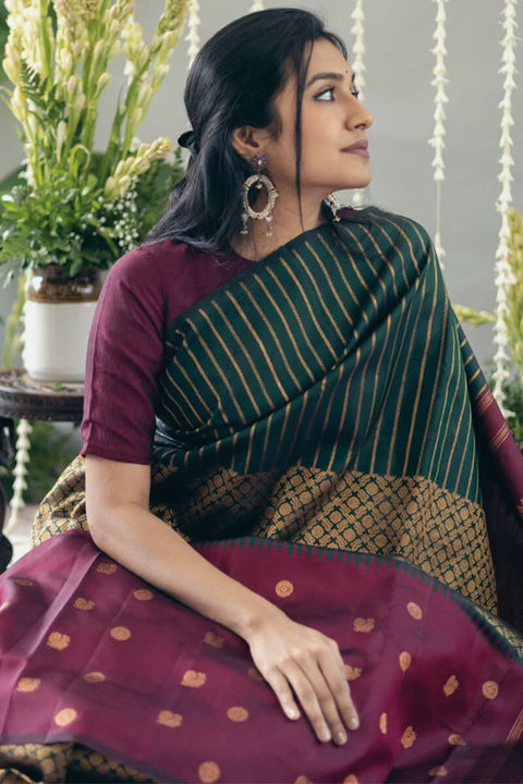 VastraLakshmi Flattering Wine Soft Silk Saree With Panoply Blouse Piece