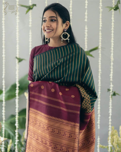 VastraLakshmi Flattering Wine Soft Silk Saree With Panoply Blouse Piece