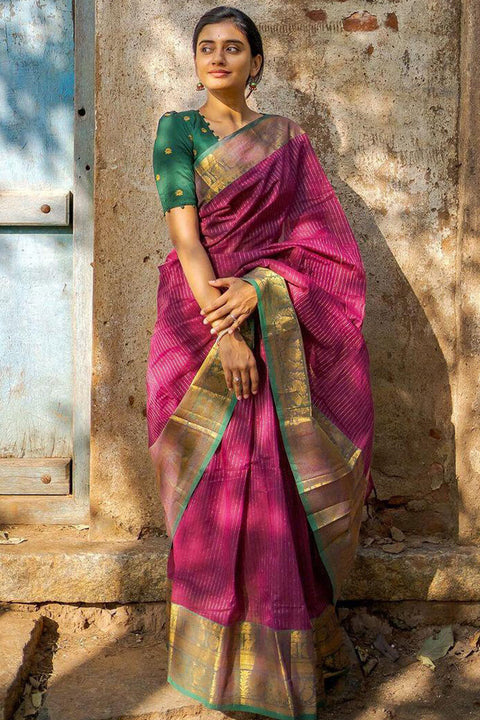 VastraLakshmi Classy Dark Pink Soft Silk Saree With Smart Blouse Piece