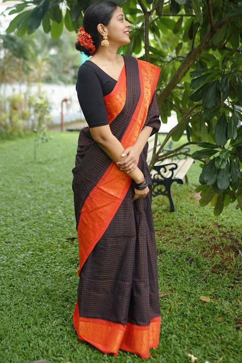 VastraLakshmi Demanding Black Soft Silk Saree With Classic Blouse Piece