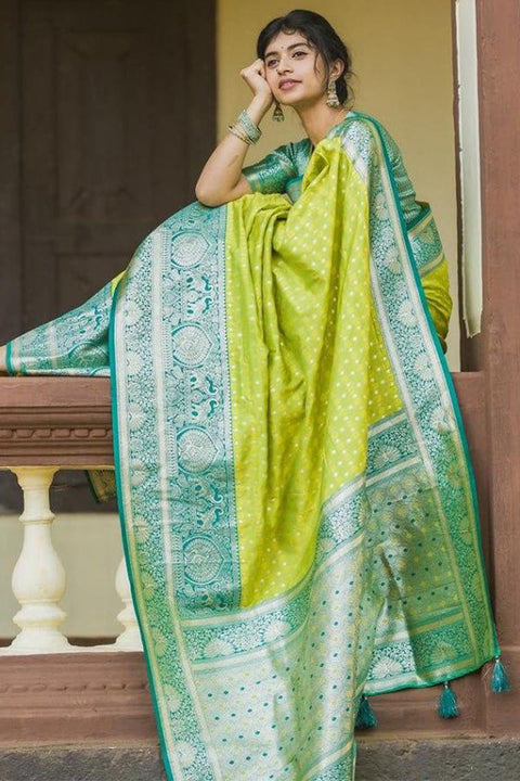 VastraLakshmi Gratifying Parrot Soft Silk Saree With Elegant Blouse Piece