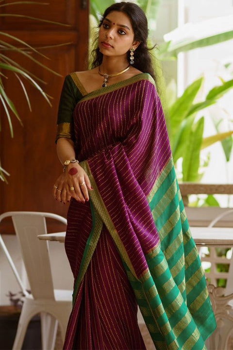 VastraLakshmi Intricate Purple Soft Silk Saree With Precious Blouse Piece