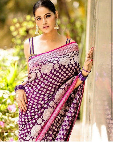 VastraLakshmi Scrumptious Purple Soft Silk Saree With Supernal Blouse Piece