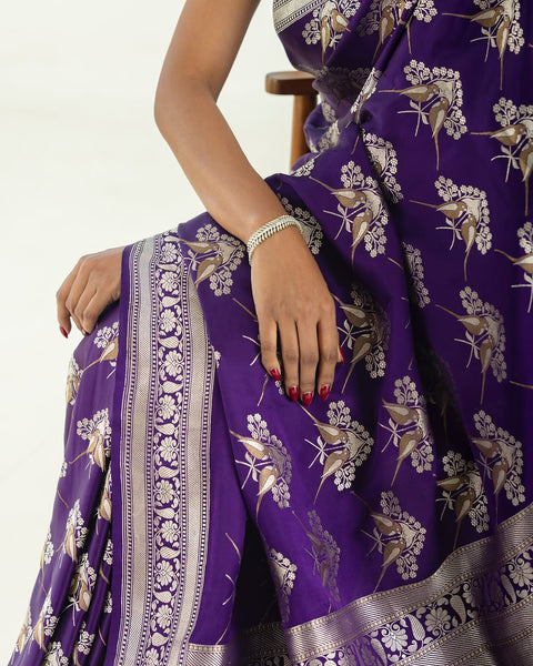 VastraLakshmi Refreshing Purple Soft Silk Saree With Pretty Blouse Piece