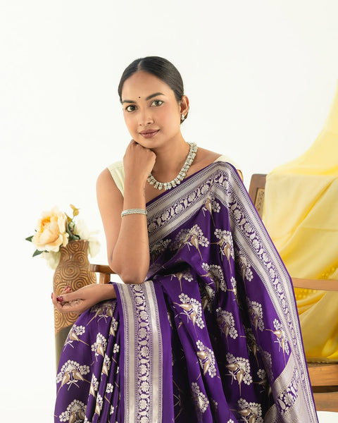 VastraLakshmi Refreshing Purple Soft Silk Saree With Pretty Blouse Piece