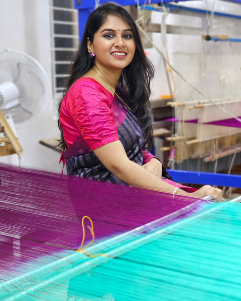 VastraLakshmi Refreshing Navy Blue Soft Silk Saree With Hypnotic Blouse Piece