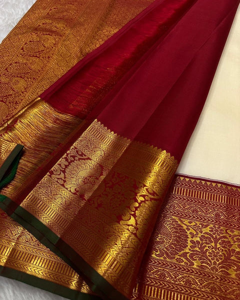 VastraLakshmi Jazzy Beige Soft Silk Saree With Stylish Blouse Piece