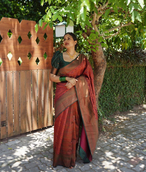 VastraLakshmi Serendipity Maroon Soft Silk Saree With Devastating Blouse Piece