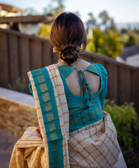 VastraLakshmi Snazzy Beige Soft Silk Saree With Winsome Blouse Piece