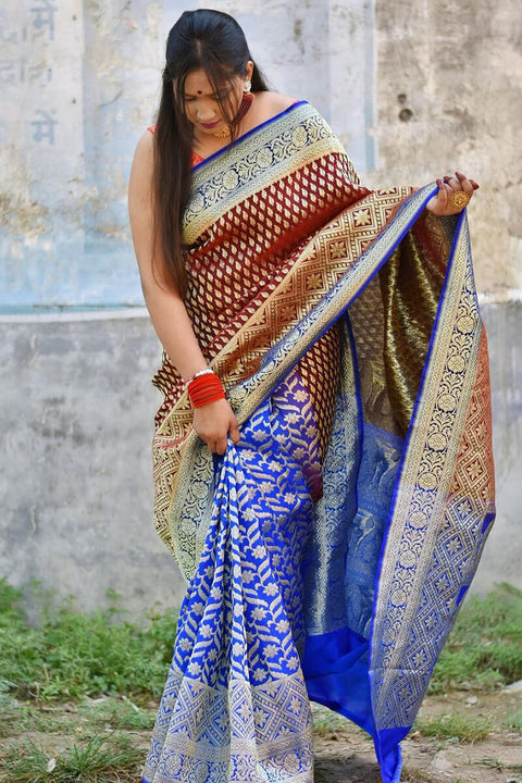 VastraLakshmi Adorning Wine Soft Silk Saree With Surpassing Blouse Piece