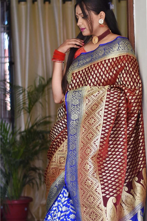 VastraLakshmi Adorning Wine Soft Silk Saree With Surpassing Blouse Piece