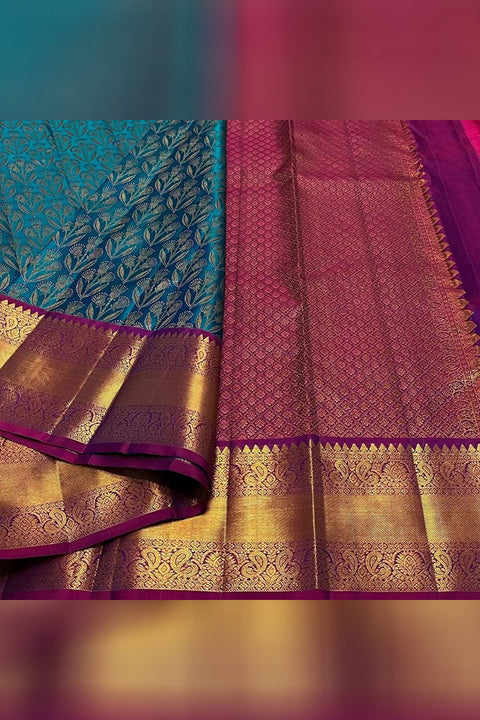 VastraLakshmi Most Stunning Rama Soft Silk Saree With Opulent Blouse Piece